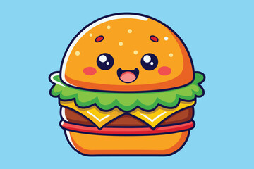  cute burger colorful Vector
