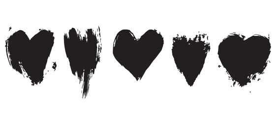 Abstract Black Brush Stroke Vectors for Texture Art