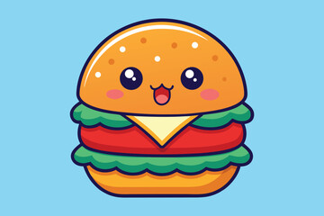  cute burger colorful Vector
