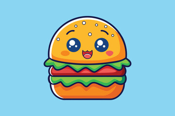  cute burger colorful Vector
