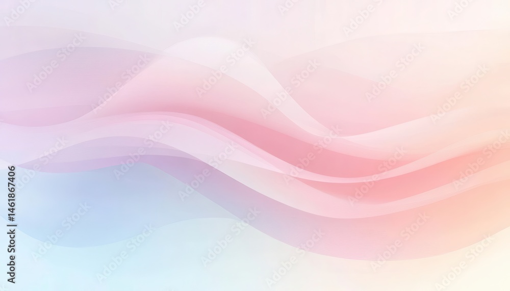 Poster Pastel Abstract Background with Wavy Geometric Patterns and Light Gradient Texture for Modern Design Projects and Digital Art Wallpaper Presentation