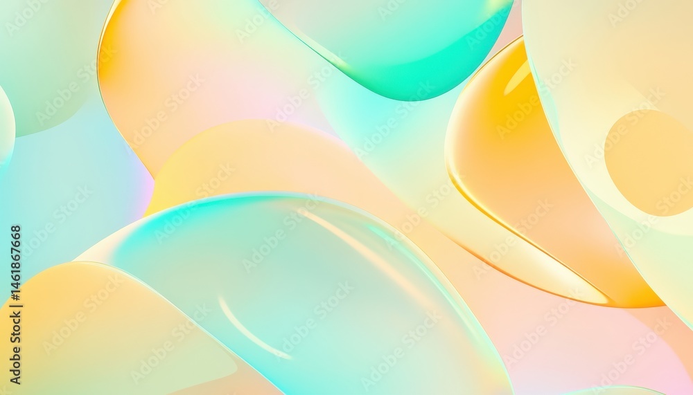 Fototapete pastel colored abstract background with smooth gradients and curves in a modern design with fluid tr