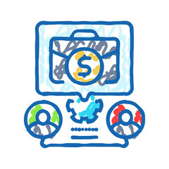 sponsorship management business process icon doodle illustration