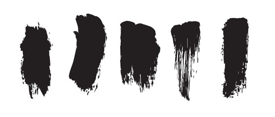 Abstract Black Brush Stroke Vectors for Texture Art