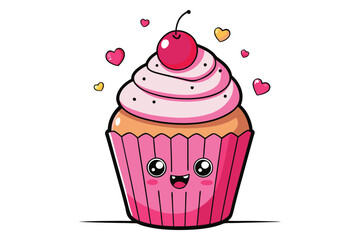  cute cupcake colorful Vector