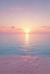 Naklejka premium Soft pastel pink, blue, yellow gradient Fuzzy sunset effect , optimism, clouds, warm