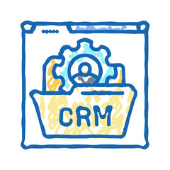 customer relationship management icon doodle illustration