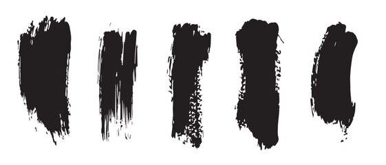 Abstract Black Brush Stroke Vectors for Texture Art