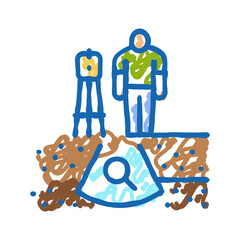 geotechnical study mining icon doodle illustration
