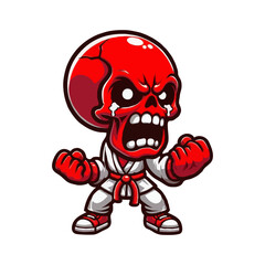 Angry Red Skull Karate Fighter