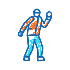 snowball fight winter icon doodle illustration