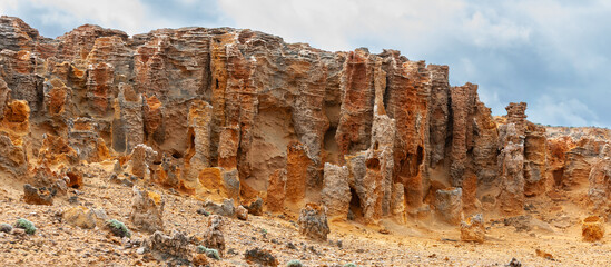 The Petrified Forest at Cape Bridgewater, Victoria. Australia. Not woods turned into stone but a collection of hollow tubes of limestone called “solution pipes” formed over millions of years