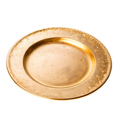 Attractive Gold Leaf Charger Plates isolated on transparent background
