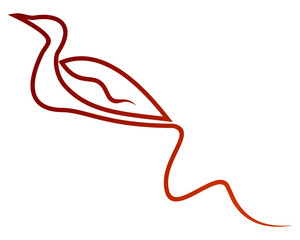 Simple and elegant gliding swan icon 