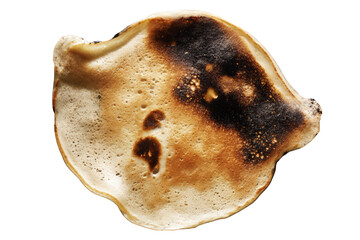 Burnt edges brown crispy pancake breakfast food eat on transparent background