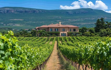 Vineyard estate with a large house