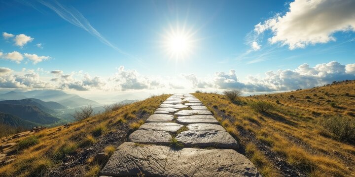 Spiritual Journey on Stone Path