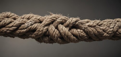 Overstressed rope, frayed edges, near breaking point,  limit,  aged