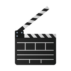 Fototapeta premium Clapperboard vector illustration on a white background