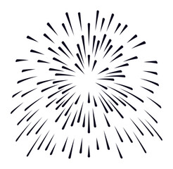 Fototapeta premium Firework exploding in a stunning radial pattern against a white background, creating a vibrant display perfect for celebrations, parties, and festive occasions filled with joy and excitement
