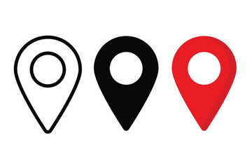 Fototapeta premium Location icon design. Pin symbol and clip art design on a white background
