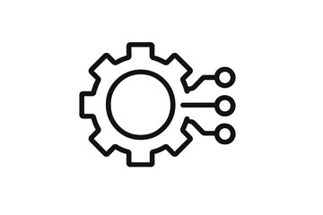 Obraz premium Vector illustration of a gear with connected lines representing technology and innovation in design