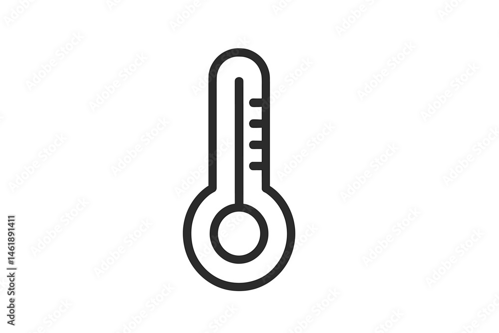 Poster vector illustration of a simple thermometer with clear markings in a minimalist design suitable for 