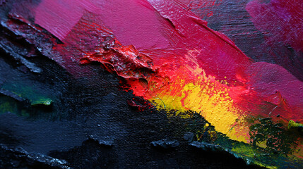 Racy acrylic painting with bold texture and colorful depth.