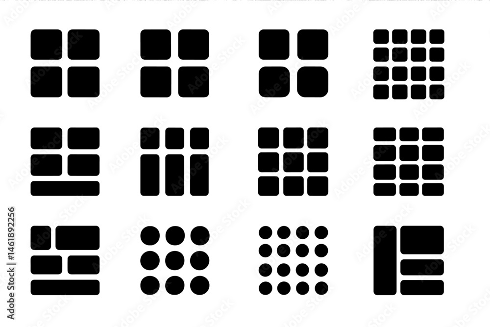Poster vector illustration icons showcasing various geometric shapes and patterns suitable for design appli