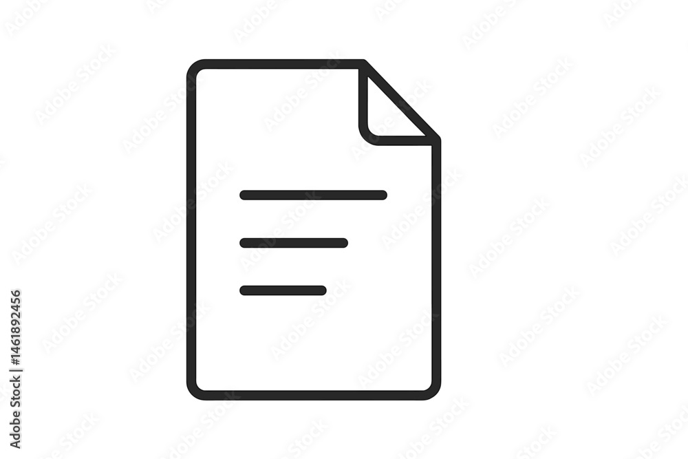Poster simple vector illustration icon representing a blank document with text lines for use in digital app