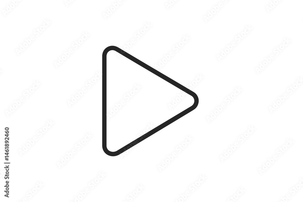 Poster vector illustration of a play button symbol in a minimalist design used for media applications and e