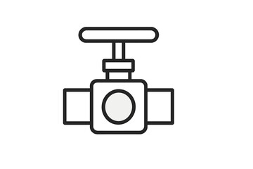 Vector illustration icon of a valve used in plumbing and industrial applications for controlling fluid flow