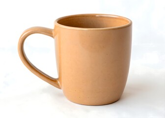 Minimalist Ceramic Mug Mockup—Neutral Beige Drinkware Template for Branding and Product Design