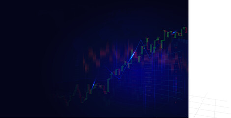 Stock market or forex trading graph in graphic design concept.