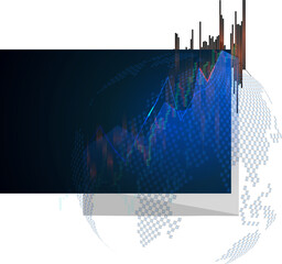 Stock market or forex trading graph in graphic design concept.