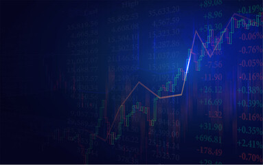 Stock market or forex trading graph in graphic design concept.