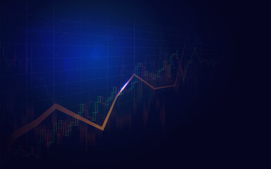 Stock market or forex trading graph in graphic design concept.