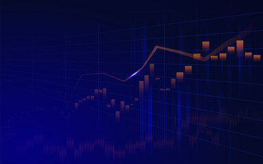 Stock market or forex trading graph in graphic design concept.