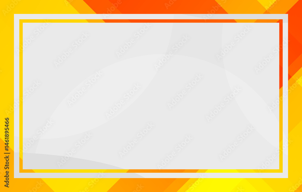 Poster abstract vector background with a blue wave design and orange frame for your blank text banner
