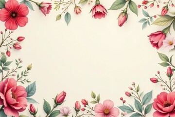 Fototapeta premium Subtle, repeating floral motif on a light background , pattern, bloom, fabric