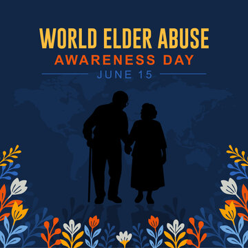 World Elder Abuse Awareness Day observed every year in June 15. illustration vector graphic of a grandfather and grandmother walking together listlessly