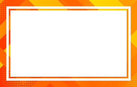 Geometric Frame: A vibrant orange and yellow geometric frame with a blank rectangular space within, ideal for graphic design elements and content presentation.