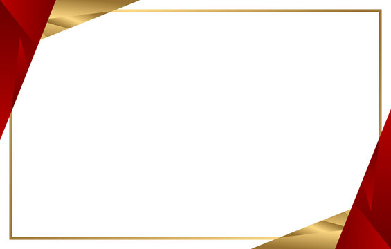 Elegant Certificate Frame with Gold Accents: A sophisticated gold frame adorned with gold and red accents, providing an elegant backdrop for awards, certificates, or announcements.