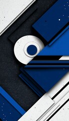 Abstract geometric design with blue and white shapes