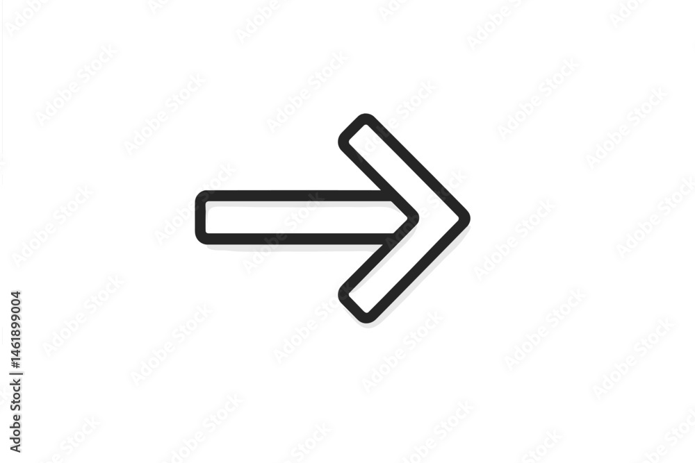 Poster arrow icon representing direction and movement in minimal vector style for digital use in various ap