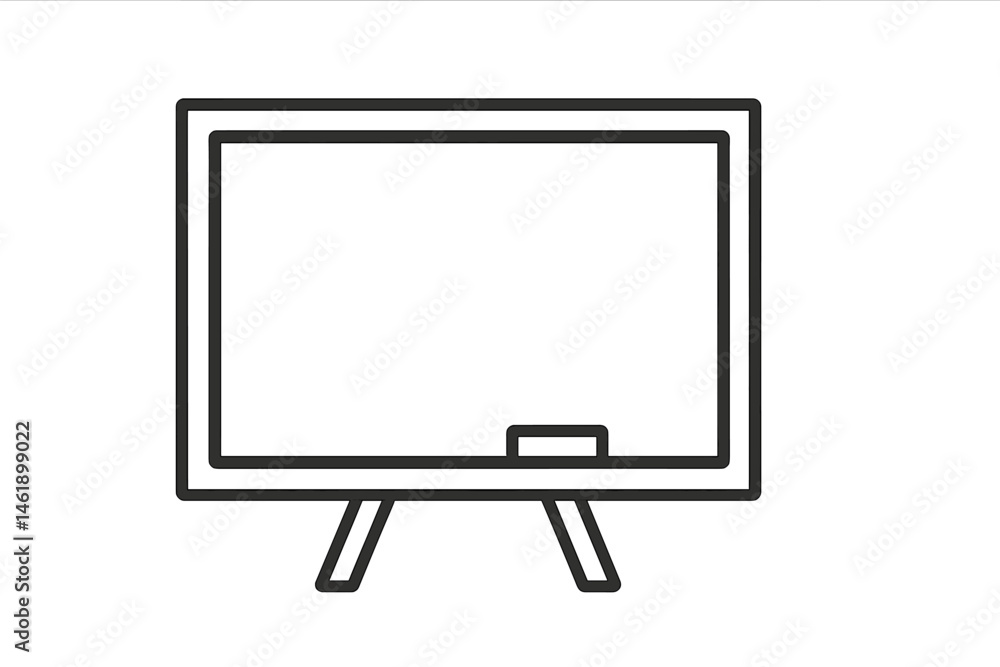 Poster minimalist vector illustration of a whiteboard with stand in a workspace environment