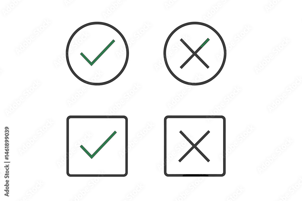 Poster vector illustration icons representing positive and negative symbols for various uses in design and 