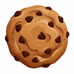Close-up of a chocolate chip cookie, featuring a crumbly texture and tasty dessert