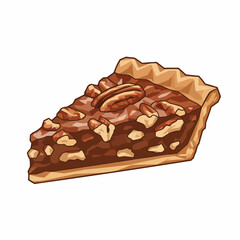 Image features a delectable slice of pecan pie, with a flaky crust and sweet, nutty filling
