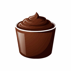 Cup filled with rich, chocolatey dessert; decadent treat, sweet and delicious